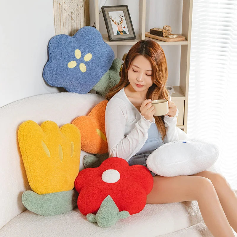 Delightful Pet-Friendly Floral Plush Pillow - Doggy Adorer