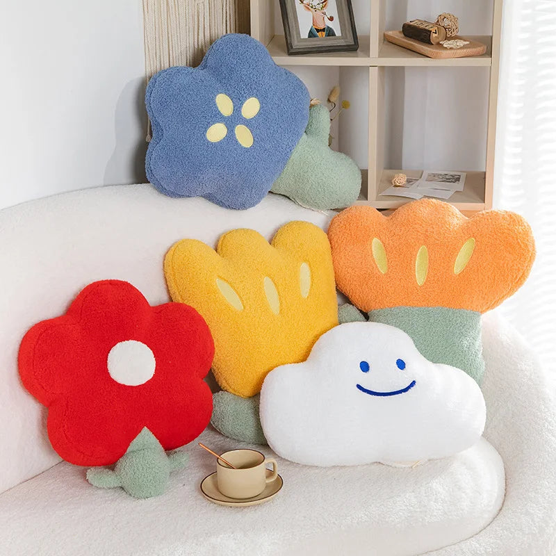 Delightful Pet-Friendly Floral Plush Pillow - Doggy Adorer