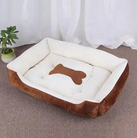 Square Nest Dog Bed - Bone - Brown / XL - Doggy Adorer