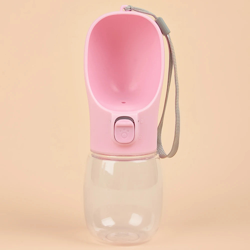 Portable Dog Water Bottle - Pink / 300ml-PET - Doggy Adorer