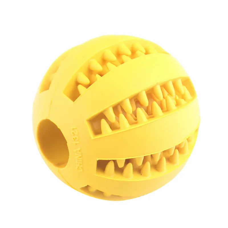 Rubber Dog Teething Cleaning Toy - Yellow / 5 CM - Doggy Adorer