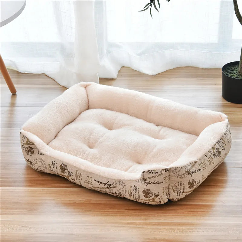 Square Nest Dog Bed - White / M - Doggy Adorer