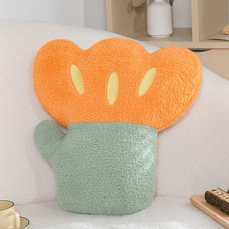 Delightful Pet-Friendly Floral Plush Pillow - Orange Tulip - Doggy Adorer