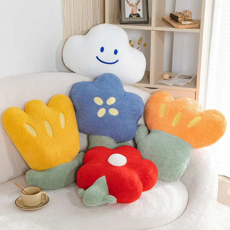 Delightful Pet-Friendly Floral Plush Pillow - Doggy Adorer