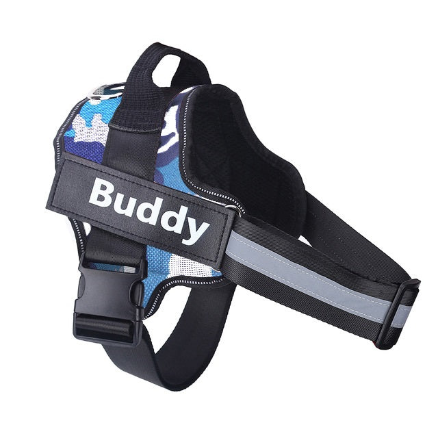 Personalized Dog Harness - Blue Camouflage / XS - Doggy Adorer